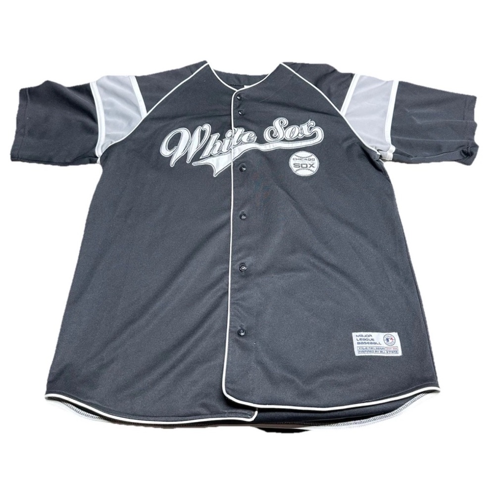 Chicago White Sox Jersey Mens XL True Fan Tag MLB Baseball Embroidered Black Y2K